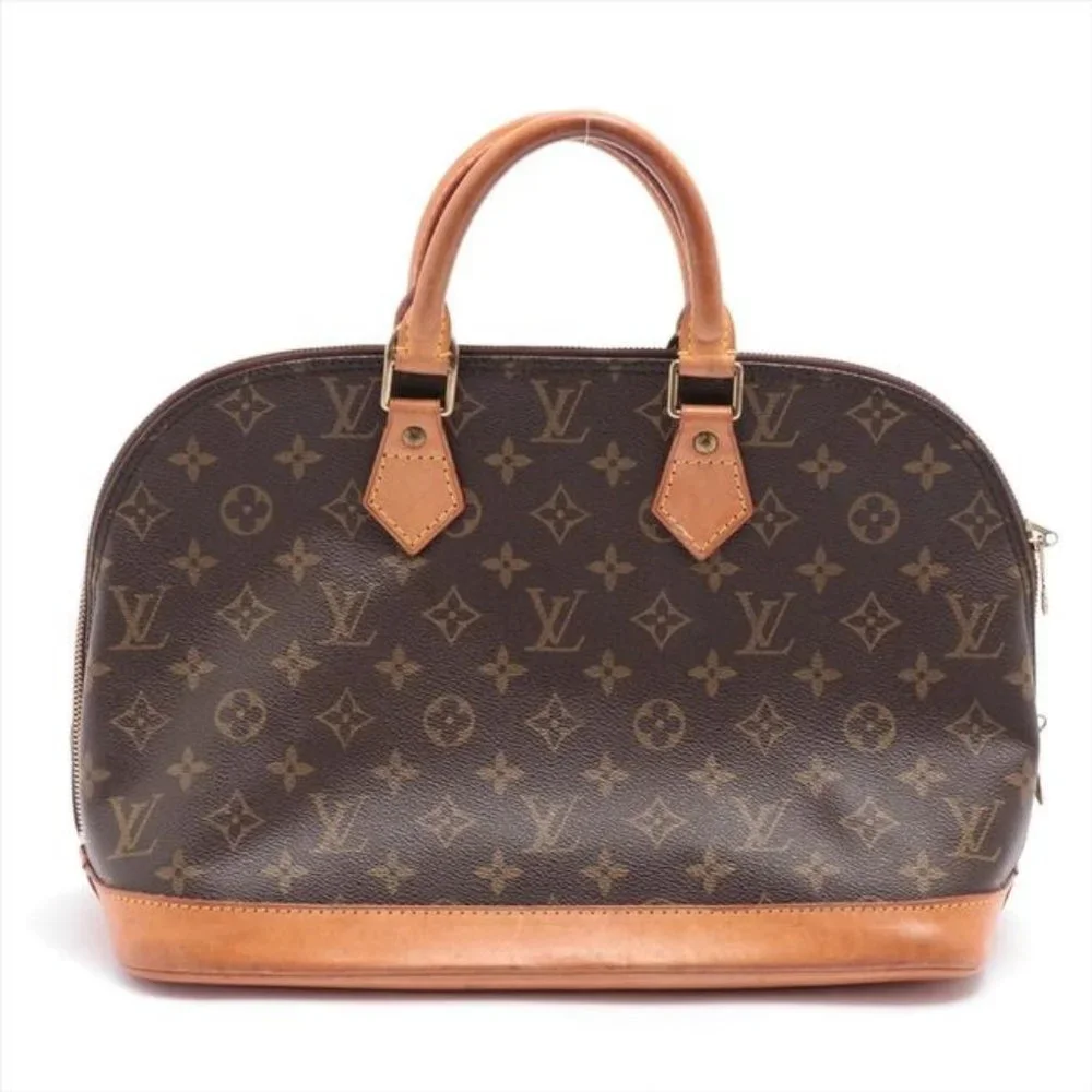 Louis Vuitton Alma W Pm W Lock Brown Monogram Canvas Tote